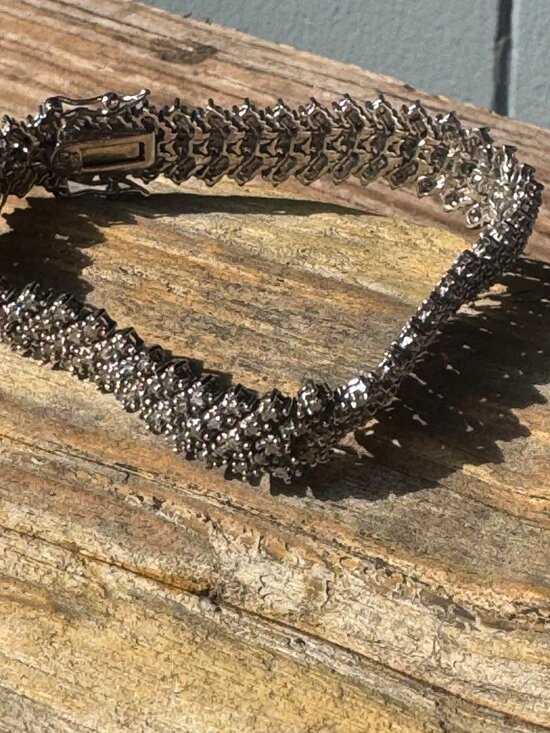 Charles Winston Jewelry - Charles Winston 7" Sterling Silver Intricate Link Bracelet With Detailed Clasp